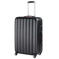 Valiză rigidă XL cu roți rotative la 360°, capacitate 90L, ABS negru