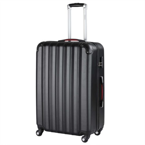 Valiză rigidă XL cu roți rotative la 360°, capacitate 90L, ABS negru