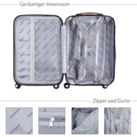 Valiză rigidă XL cu roți rotative la 360°, capacitate 90L, ABS negru