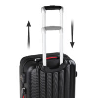 Valiză rigidă XL cu roți rotative la 360°, capacitate 90L, ABS negru