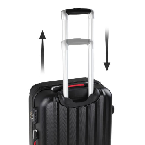 Valiză rigidă XL cu roți rotative la 360°, capacitate 90L, ABS negru