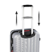 Valiză rigidă XL cu roți rotative la 360°, capacitate 90L, ABS argintiu