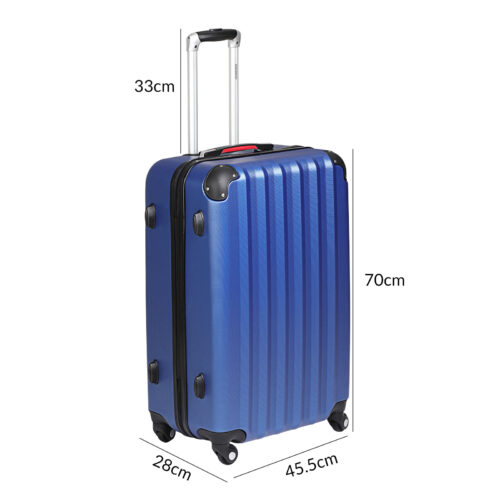 Valiză rigidă XL cu roți rotative la 360°, capacitate 90L, ABS albastru