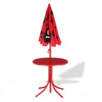 Mobilier exterior pentru copii Buburuza, masuta cu scaune, 3 piese, colorat