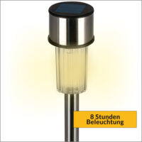 Lampă solară LED, set 8 piese, oțel inoxidabil, 36,5 cm
