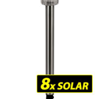 Lampă solară LED, set 8 piese, oțel inoxidabil, 36,5 cm