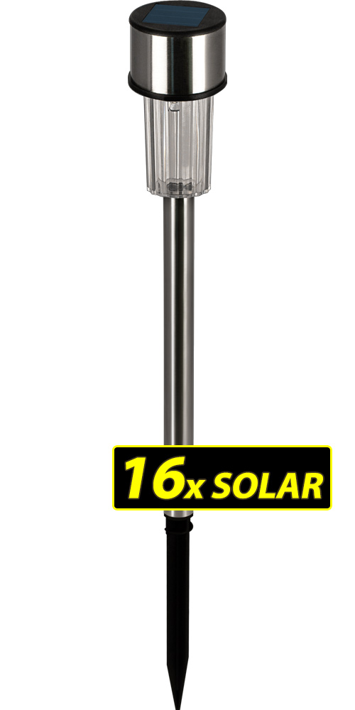 Lampă solară LED, set 8 piese, oțel inoxidabil, 36,5 cm