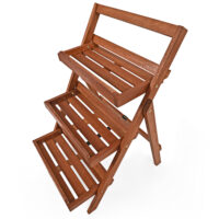 Suport pentru plante 79x56x59cm, 3 trepte, din lemn de salcâm, certificat FSC®