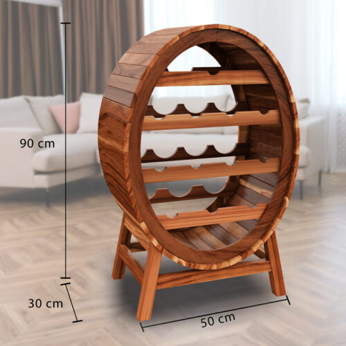 Suport de vin pentru 12 sticle, design tip butoaie de vin