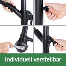 Umbrelă de soare cantilever verde Ø330cm aluminiu UV 50+ și bază transversală