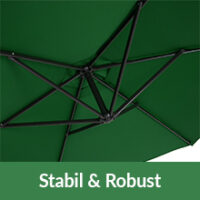 Umbrelă de soare cantilever verde Ø330cm aluminiu UV 50+ și bază transversală