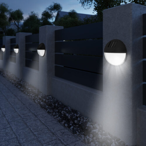 Set de 6 aplice solare LED de perete Ø11cm