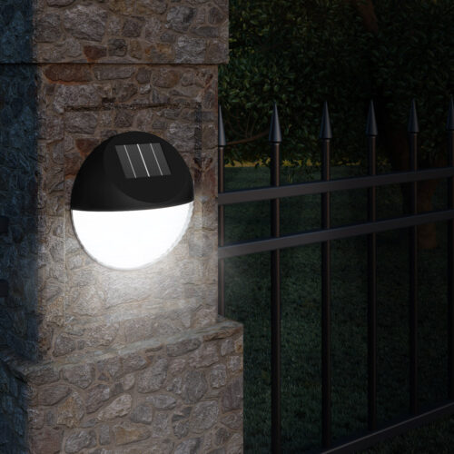 Set de 6 aplice solare LED de perete Ø11cm