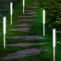 Becuri solare LED cu priză, pachet de 5, albe