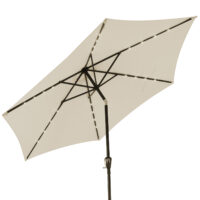 Umbrelă solară LED Miami bej aluminiu Ø270cm protecție UV 80+