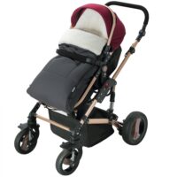 Sac de carucior pentru bebeluși, căptușit, antracit