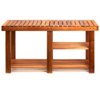 Suport pantofi 2 în 1, lemn de salcâm maro, 87x30x45cm