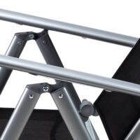 Scaun de grădină pliabil Bern cu spătar înalt, set de 2, aluminiu argintiu, reglabil
