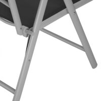 Scaun de grădină pliabil Bern cu spătar înalt, set de 2, aluminiu argintiu, reglabil