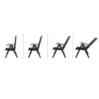 Scaun de grădină pliabil cu spătar înalt Bern, set de 2, aluminiu antracit, reglabil