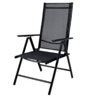 Scaun de grădină pliabil cu spătar înalt Bern, set de 2, aluminiu antracit, reglabil