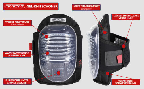 Genunchiere cu gel, 1 pereche, negre