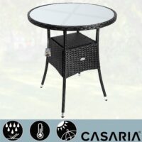 Masă rotundă neagră din poliratan Ø60cm