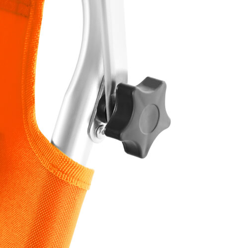 Șezlong de grădină Crete Orange din aluminiu cu roți