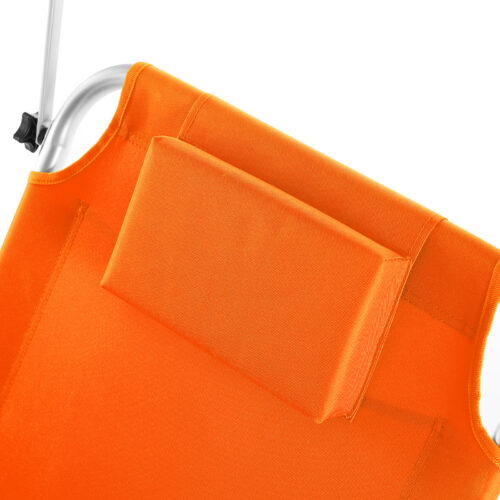 Șezlong de grădină Crete Orange din aluminiu cu roți
