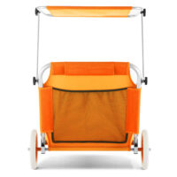Șezlong de grădină Crete Orange din aluminiu cu roți