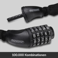 Lacăt pentru bicicletă 120 cm cu combinație și lanț puternic