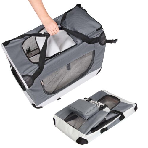 Geantă pliabilă pentru câini XL 82x58x58cm Gri