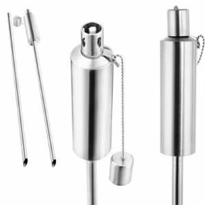Set de 6 torțe cu ulei, oțel inoxidabil, 115 cm