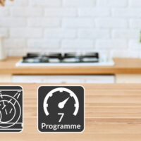 Kitchen wooden table top and kitchen blur background interior style scandinavian Robot de bucătărie Elegance Roșu 1200W 6L
