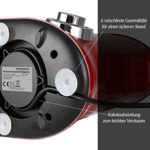 de_106202d_8.jpg Robot de bucătărie Elegance Roșu 1200W 6L