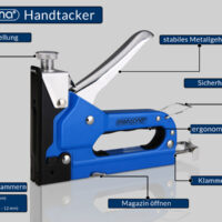 Capsator manual 2 în 1, inclusiv 1000 de capse + 500 de cuie