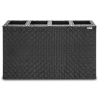 Ghiveci de flori din poliratan negru 95x27x60cm