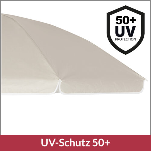 Umbrelă de soare bej Cyprus 180 cm, protecție UV 50+, funcție de înclinare