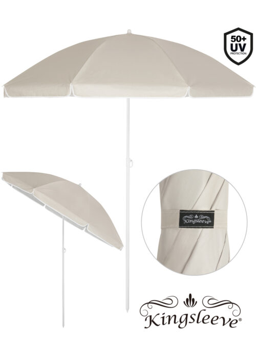 Umbrelă de soare bej Cyprus 180 cm, protecție UV 50+, funcție de înclinare