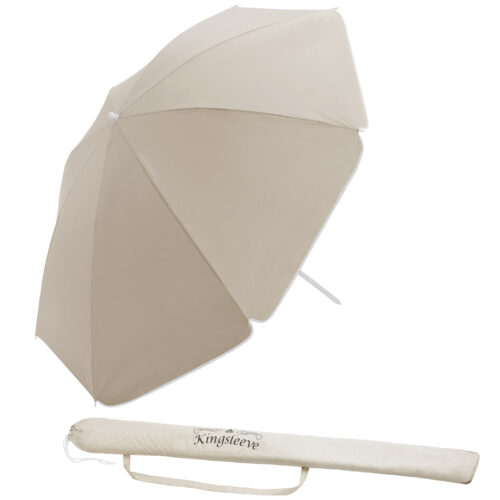 Umbrelă de soare bej Cyprus 180 cm, protecție UV 50+, funcție de înclinare