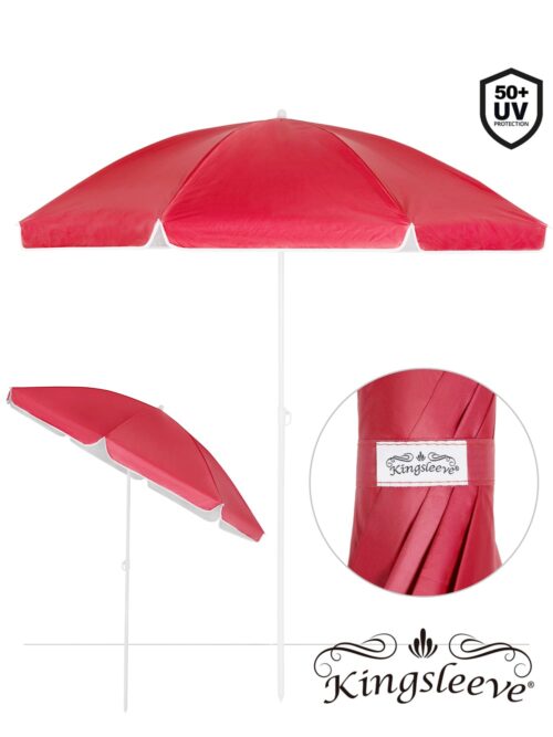 Umbrelă de soare roșie Cyprus 180 cm, protecție UV 50+, funcție de înclinare