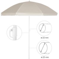 Umbrelă de soare Crete bej 200 cm protecție UV 50+ funcție de înclinare