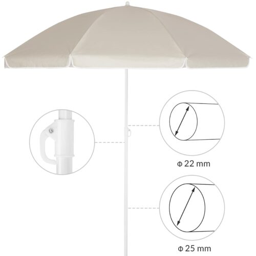 Umbrelă de soare Crete bej 200 cm protecție UV 50+ funcție de înclinare
