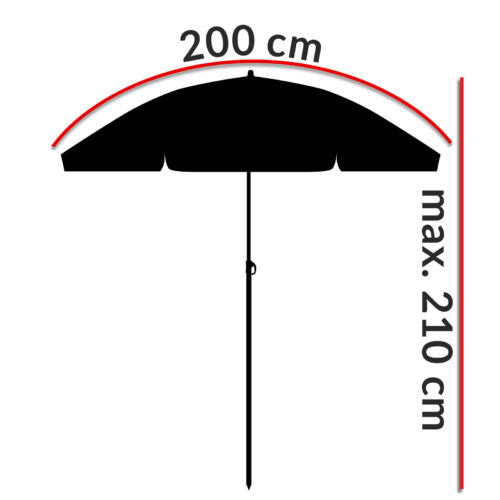 Umbrelă de soare Crete Red 200cm, protecție UV 50+, funcție de înclinare