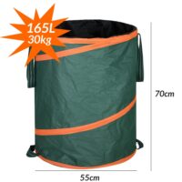 Set de 3 saci de grădină tip pop-up verzi, câte 165 litri fiecare