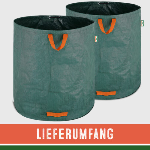 Set de 2 saci pentru deșeuri de grădină, verde, 500 litri fiecare