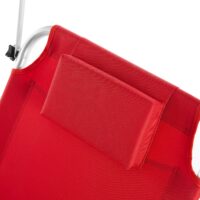 Șezlong de grădină Crete din aluminiu roșu cu roți