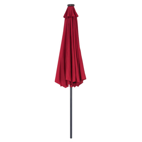 Umbrelă solară LED Miami, roșie, din aluminiu, Ø270cm, protecție UV 80+