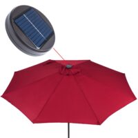 Umbrelă solară LED Florida Roșie Ø300cm Protecție UV 80+