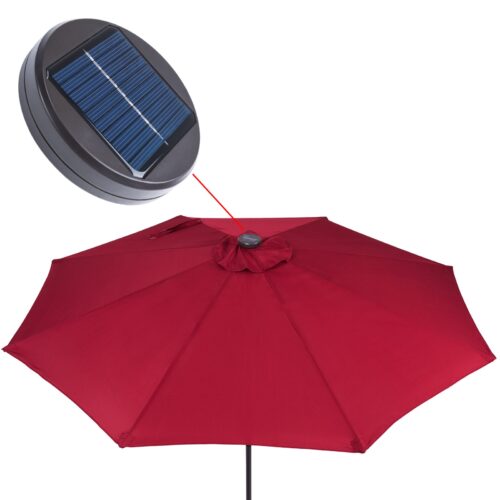Umbrelă solară LED Florida Roșie Ø300cm Protecție UV 80+